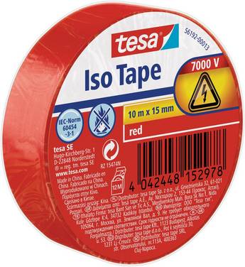 tesa Isolierband 10m 15mm rot