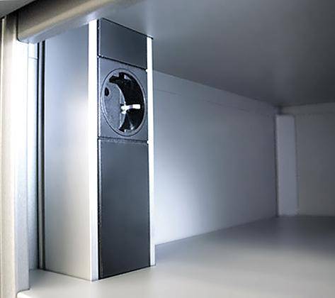 Laptopschrank 2x10Fächer B810xT500xH1800 mm RAL 7035/5012 mit Elektrifizierung - Artikel: 7830745174-3