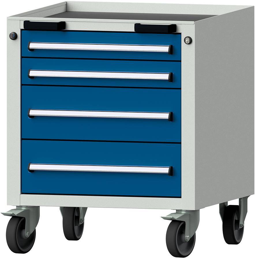 Format Rollcontainer B625xT640xH755mm RAL 7035/5010 4 Schubladen-0
