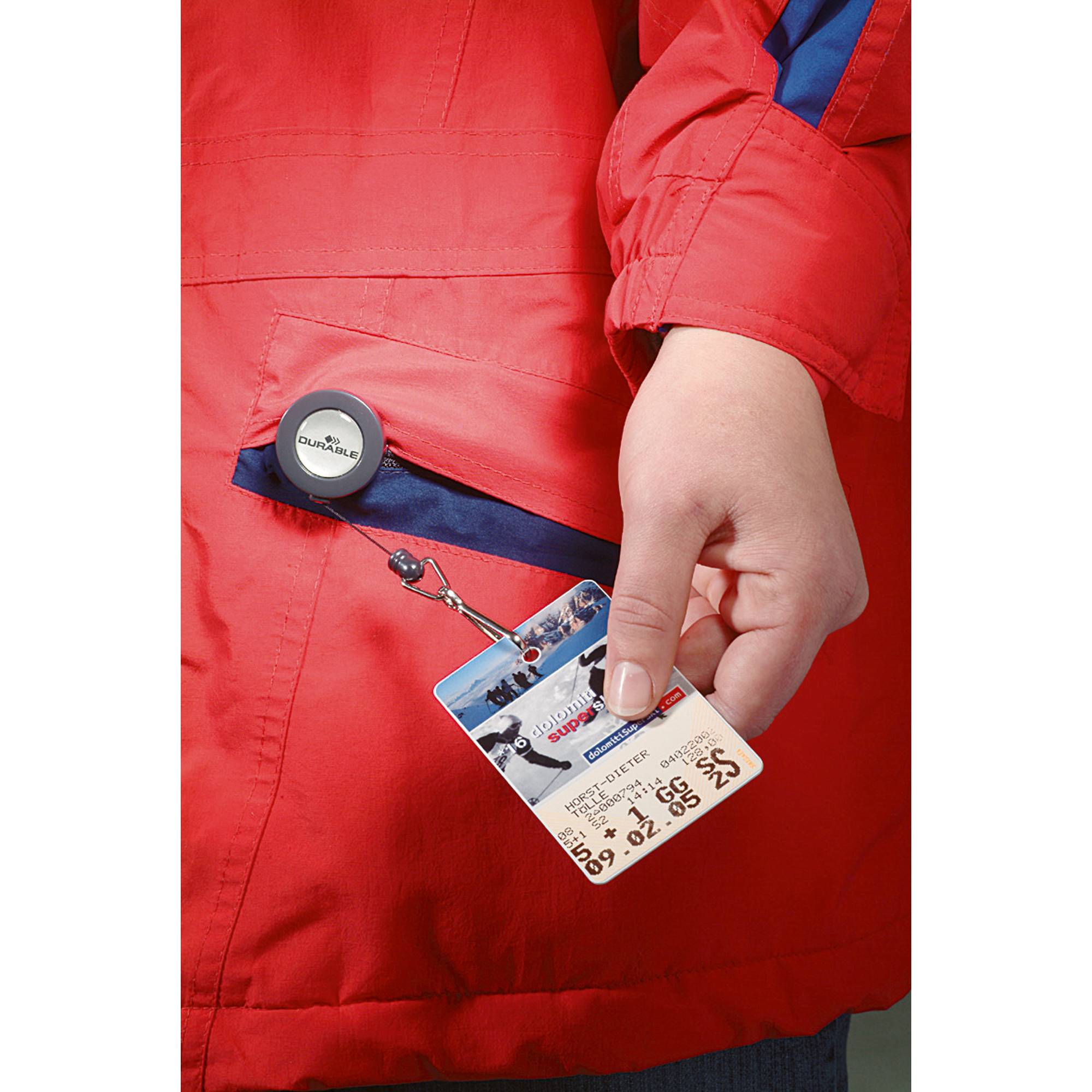 DURABLE Ausweishalter 822158 Jojo mit Karabinerhaken an 10 St./Pack. - Artikel: 124219191-2
