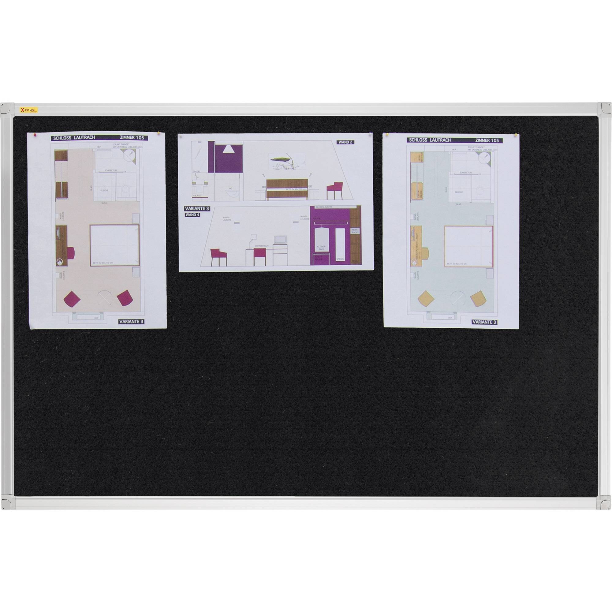 Franken Pinnwand X-tra!Line PT330510 120x180cm Filz schwarz - Artikel: 150183490-0