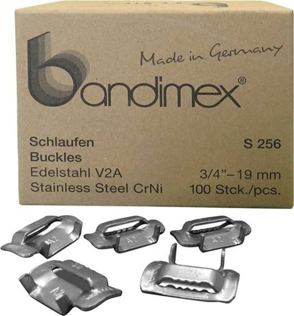 Schlaufen 1/2" V2A-Edelstahl, Pack a 100 Stück Bandimex - Artikel: 4250570200461