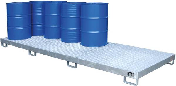 Auffangwanne mit geraden Wänden mit Gitterrost, 335 ltr. 3850x1300x200mm, verzinkt - Artikel: 7830101731