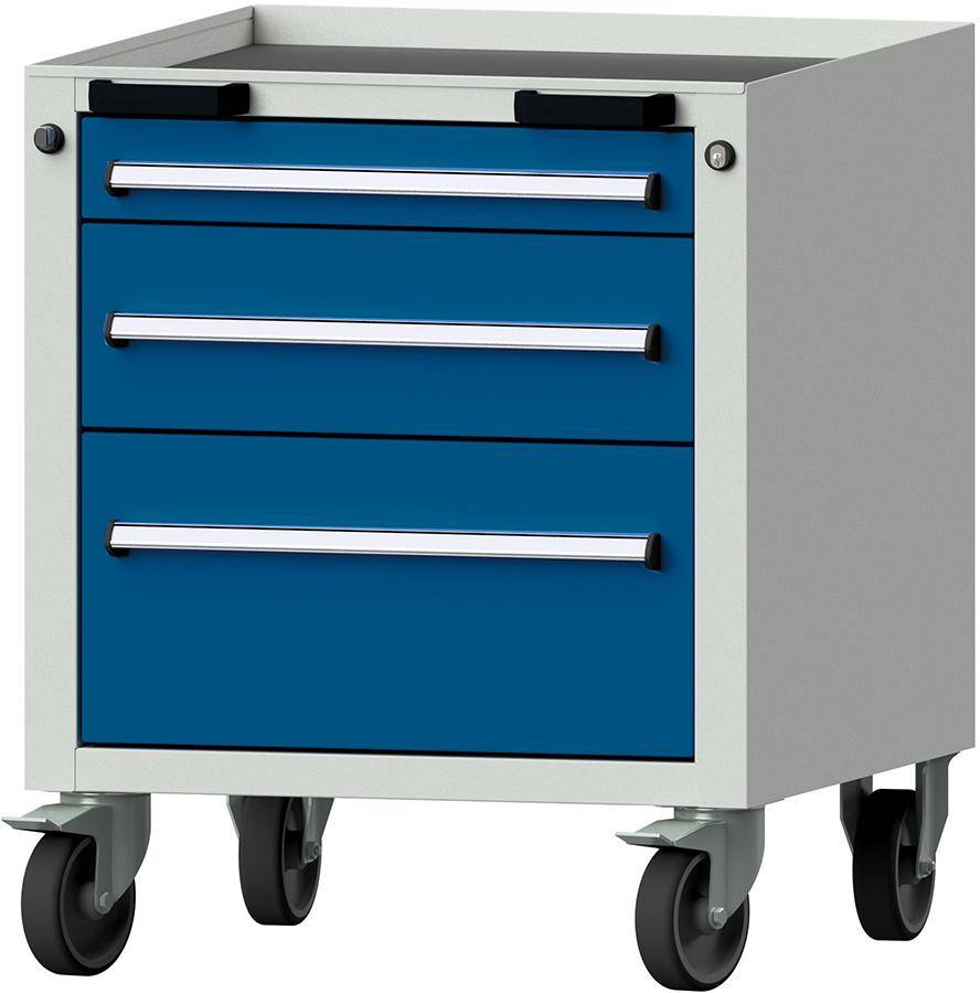 Format Rollcontainer B625xT640xH755mm RAL 7035/5010 3 Schubladen - Artikel: 7830945737-0