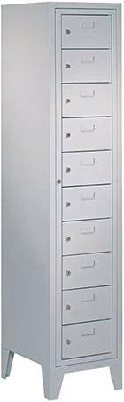 Schließfachschrank H1850xB400xT500 mm 1x10 Fächer, Füße RAL 7035 - Artikel: 7830354452-0