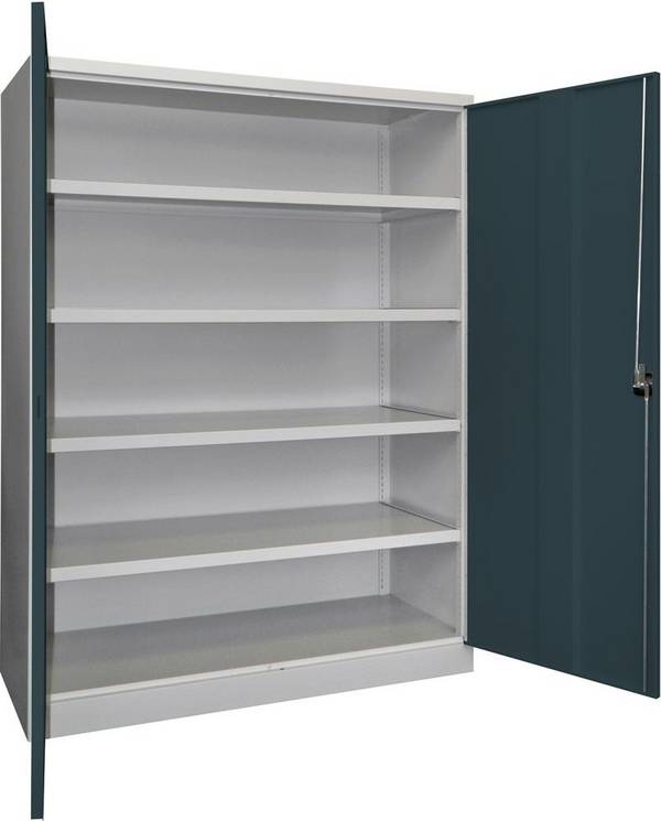 Schwerlastschrank m.TürenH1950xB1740xT630 mm 4 Böden RAL 7035 - Artikel: 7830354331