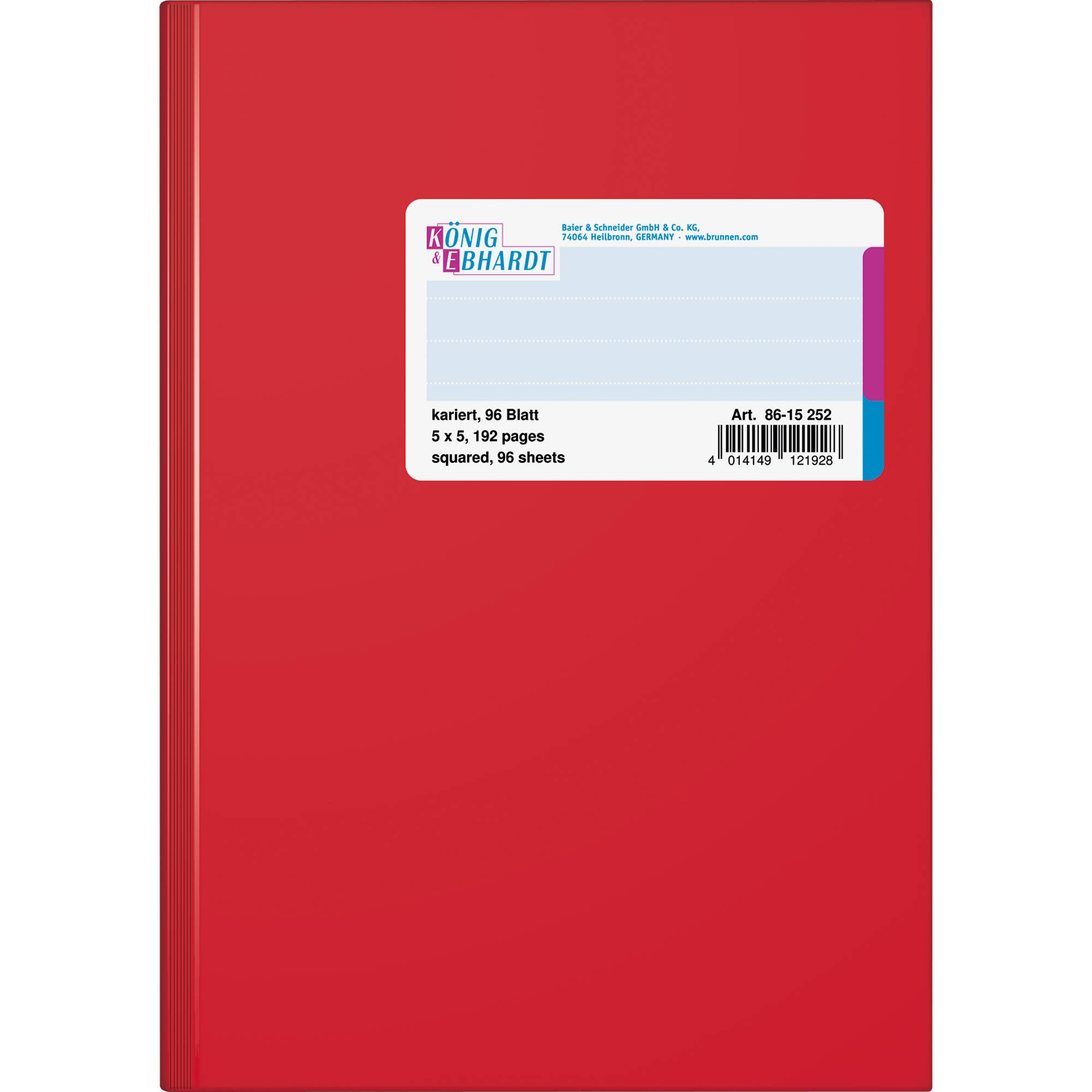 König & Ebhardt Geschäftsbuch 8615252 DIN A5 kar. 96Bl. rt - Artikel: 112011502-0