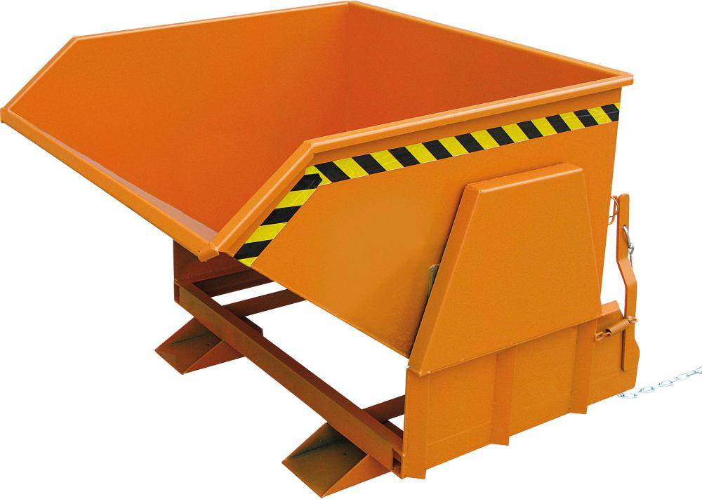 Kippbehälter 500 l B790xT1440xH1080 mm RAL2004,Tragkraft 1000kg m.geschützten Abrollkufen - Artikel: 7830912092-0