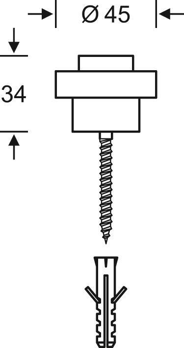 Boden-Türpuffer, 0 38 3881, Ø45mm, Alu F1, 34mm - Artikel: 4015354095332-1