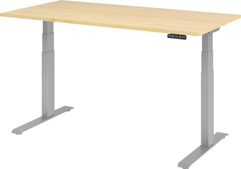 Schreibtisch höhenvers. 1600x800x640-1290 mm Gestell silber, Platte Ahorn - Artikel: 7830781512-0