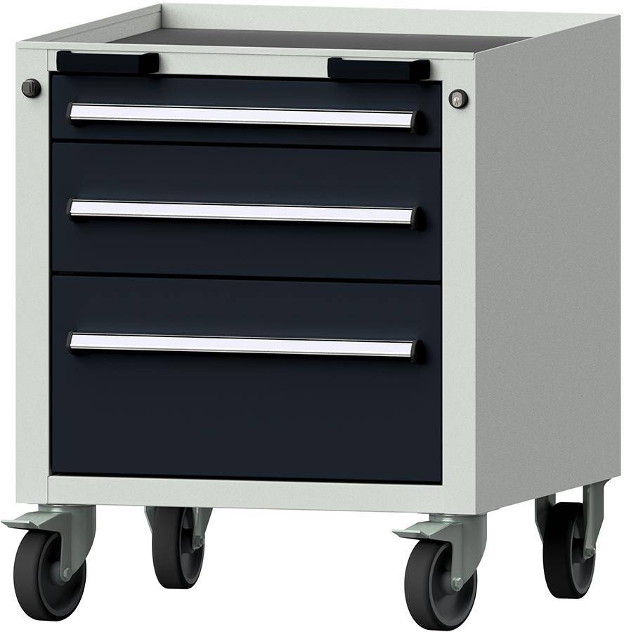 Format Rollcontainer B625xT640xH755mm RAL 7035/7016 3 Schubladen - Artikel: 7830945736