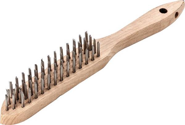 Handdrahtbürste V4A glatt 4-reihig 0,3mm Lessmann - Artikel: 4017359014547