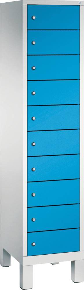 Laptopschrank 1x10Fächer B420xT500xH1800 mm RAL 7035/5012 mit Elektrifizierung - Artikel: 7830745172-0