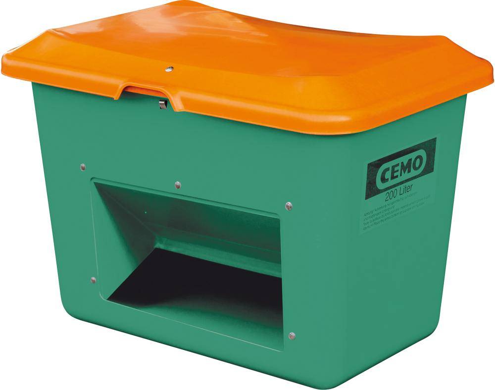 Streugutbehälter 550 l B1340xT990xH780 mm mit Entnahmeöffnung grün/orange - Artikel: 7830107292-0