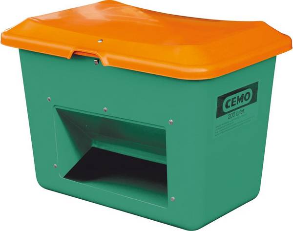 Streugutbehälter 550 l B1340xT990xH780 mm mit Entnahmeöffnung grün/orange - Artikel: 7830107292