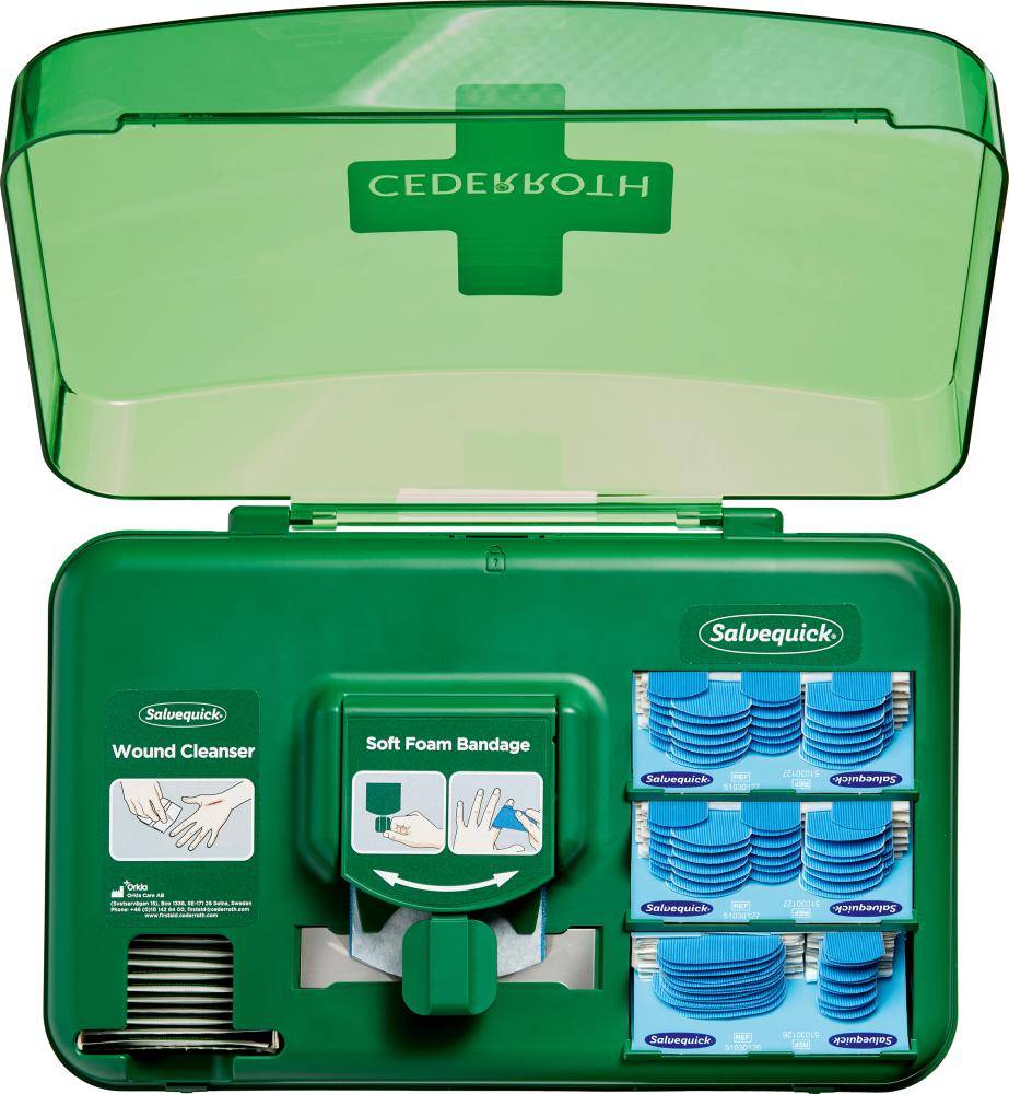 Wound Care Dispenser blueErste Hilfe Spender CEDERROTH - Artikel: 7310800017447-0