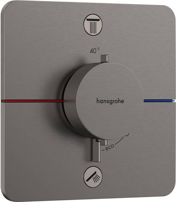 HG FMS ShowerSelect Comfort Q Thermostat, UP brushed black chrome