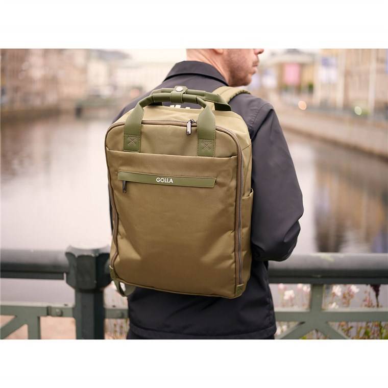 Golla 76437 Orion Laptop-Rucksack bis 15,6 Zoll (39,6 cm), wasserabweisend, Green, Notebook Tasche-5