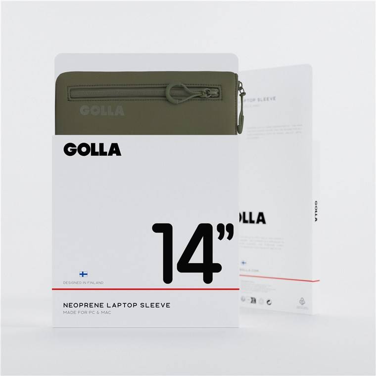 Golla 76419 Sleeve Laptop-Hülle bis 14 Zoll (35,5 cm), Neopren gepolstert, Green-4