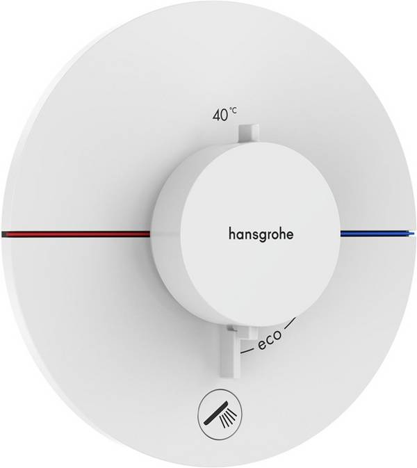 hansgrohe ShowerSelect Comfort S Thermostat Unterputz für 1 Verbraucher und einen zusätzlichen Abgang, Mattweiß