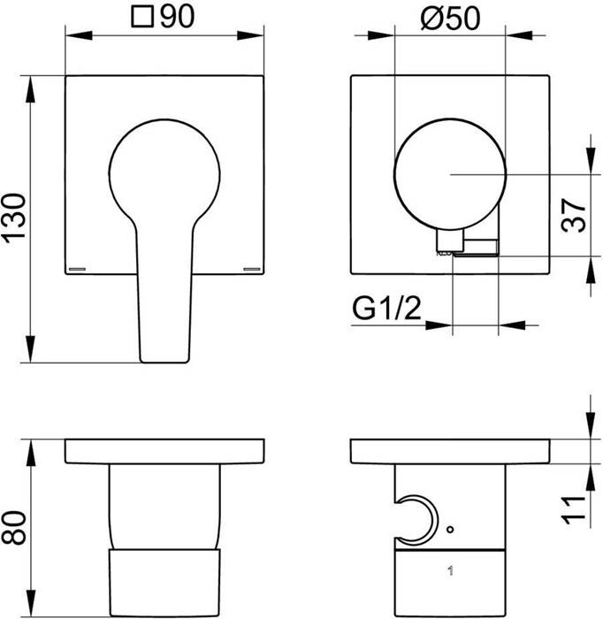 Keuco Einhebelmischer-Set EDITION 11 UP, für 2 Verbraucher nickel gebürstet-1