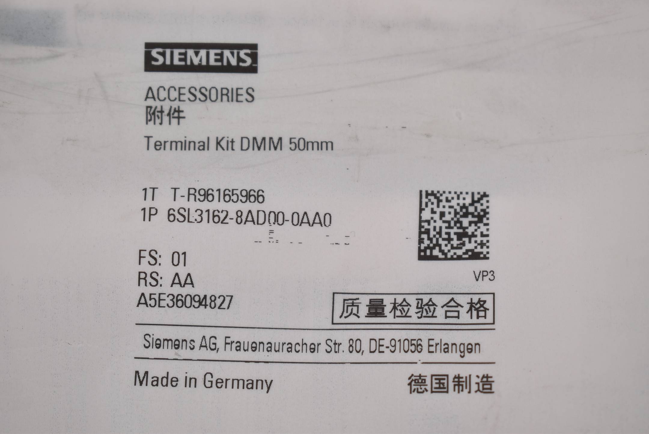 Siemens sinamics S120 Terminal Kit 6SL3 162-8AD00-0AA0 ( 6SL3162-8AD00-0AA0 )-1