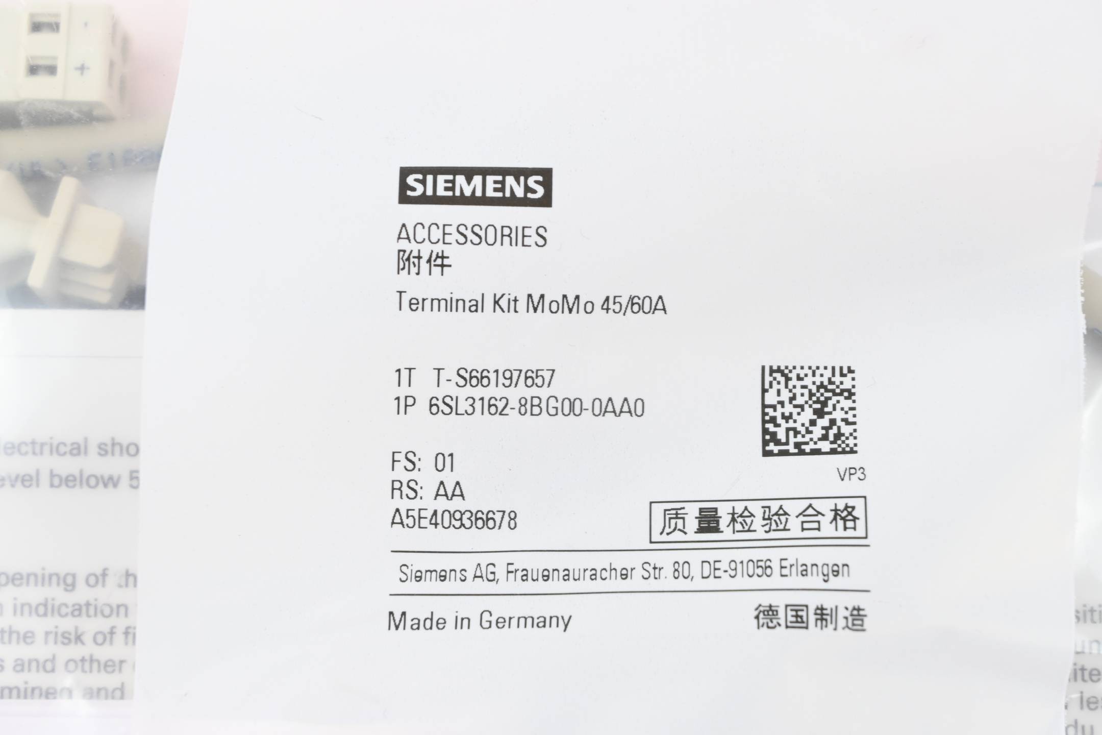 SINAMICS S120 Terminal Kit Single Motor Module 45A/60A C-Typ-1