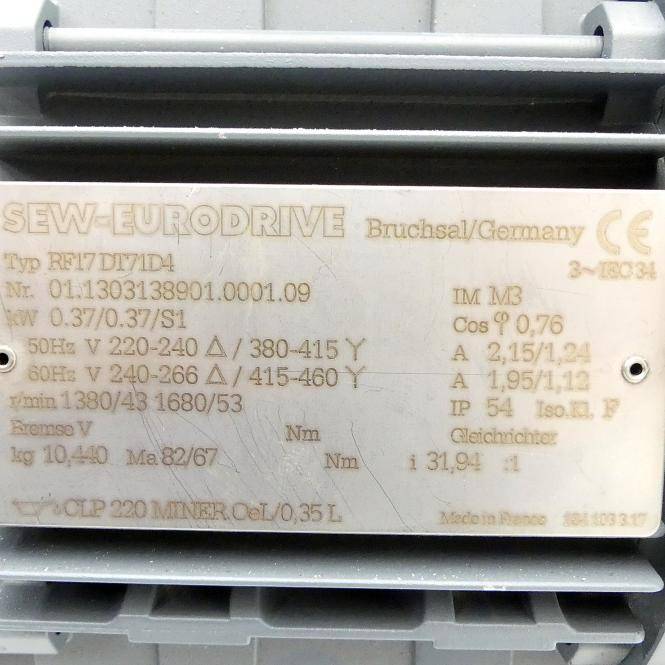 SEW-Eurodrive Getriebemotor RF17DT71D4 (01.1303138901.0001.09)-1