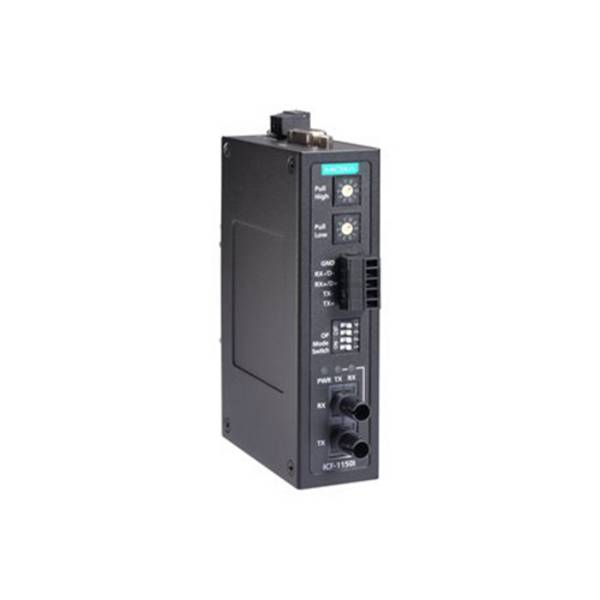 Industrieller RS-232/422/485-zu-Single-Mode-Glasfaser-Konverter, ST-Stecker, 2 kV Isolation, 0 bis
