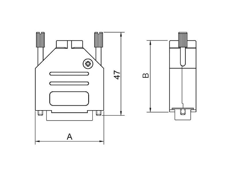Encitech Connectors AB DTZK-15-RA-BK-K D-Sub Gehäuse 15 polig Vollmetall schwarz-3