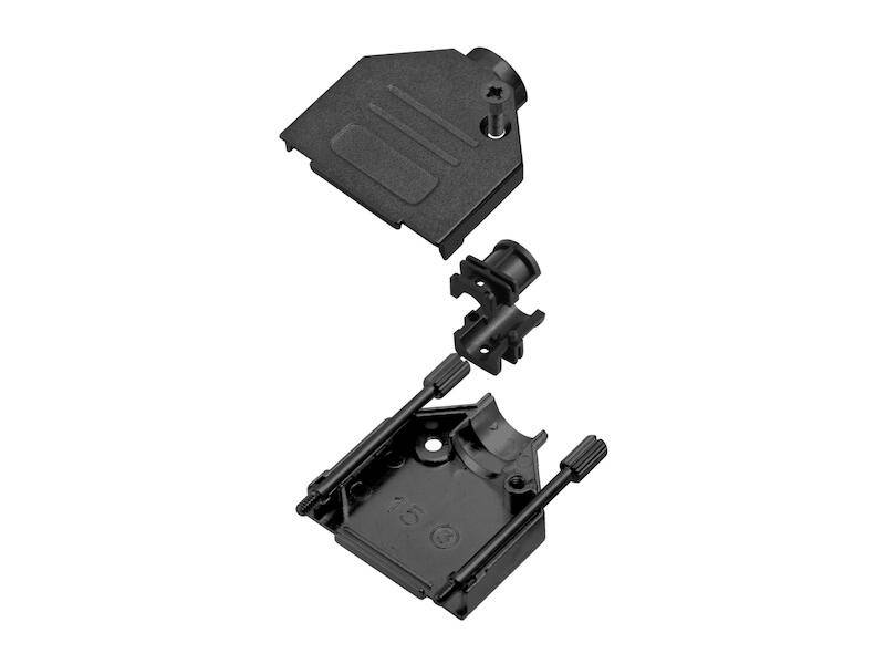 Encitech Connectors AB DTZK-15-RA-BK-K D-Sub Gehäuse 15 polig Vollmetall schwarz-1