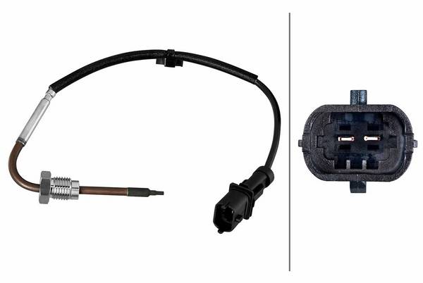 Sensor Abgastemperatur 2-polig 270 mm Kabel HELLA für u.a. OPEL INSIGNIA
