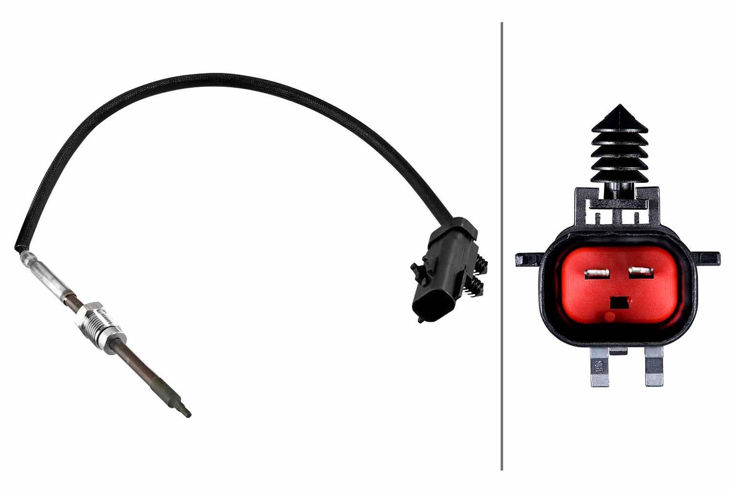 Sensor Abgastemperatur geschraubt 2-polig 320 mm Kabel HELLA für diverse Fzg.-1