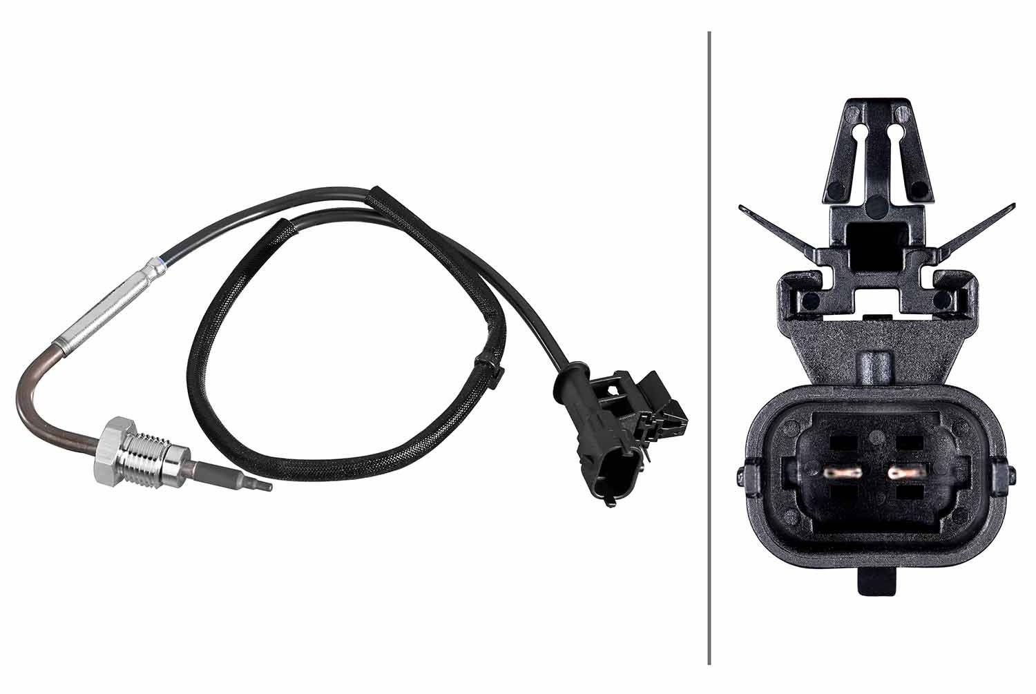 Sensor Abgastemperatur 2-polig 480 mm Kabel HELLA für u.a. OPEL ZAFIRA-0