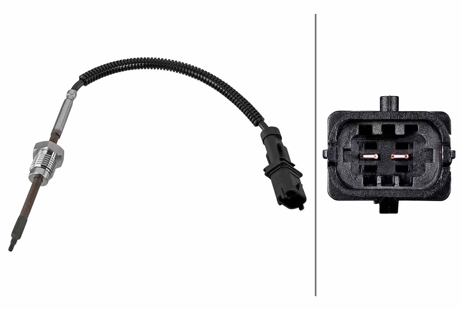 Sensor Abgastemperatur geschraubt 2-polig 205 mm Kabel HELLA für GENERAL MOTORS-0
