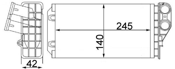 Wärmetauscher Innenraumheizung Alu 245 mm - 140 mm MAHLE für u.a. CITROËN C4-0