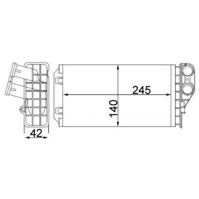 Wärmetauscher Innenraumheizung Alu 245 mm - 140 mm MAHLE für u.a. CITROËN C4-0