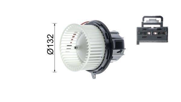 Innenraumgebläse 12 V 229 W Ø 132 mm 2-polig MAHLE für u.a. MB E-KLASSE-1