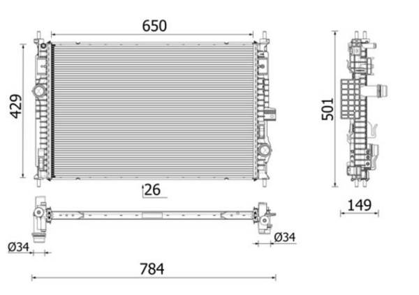 Mahle CR2710000P Kühler, Motorkühlung