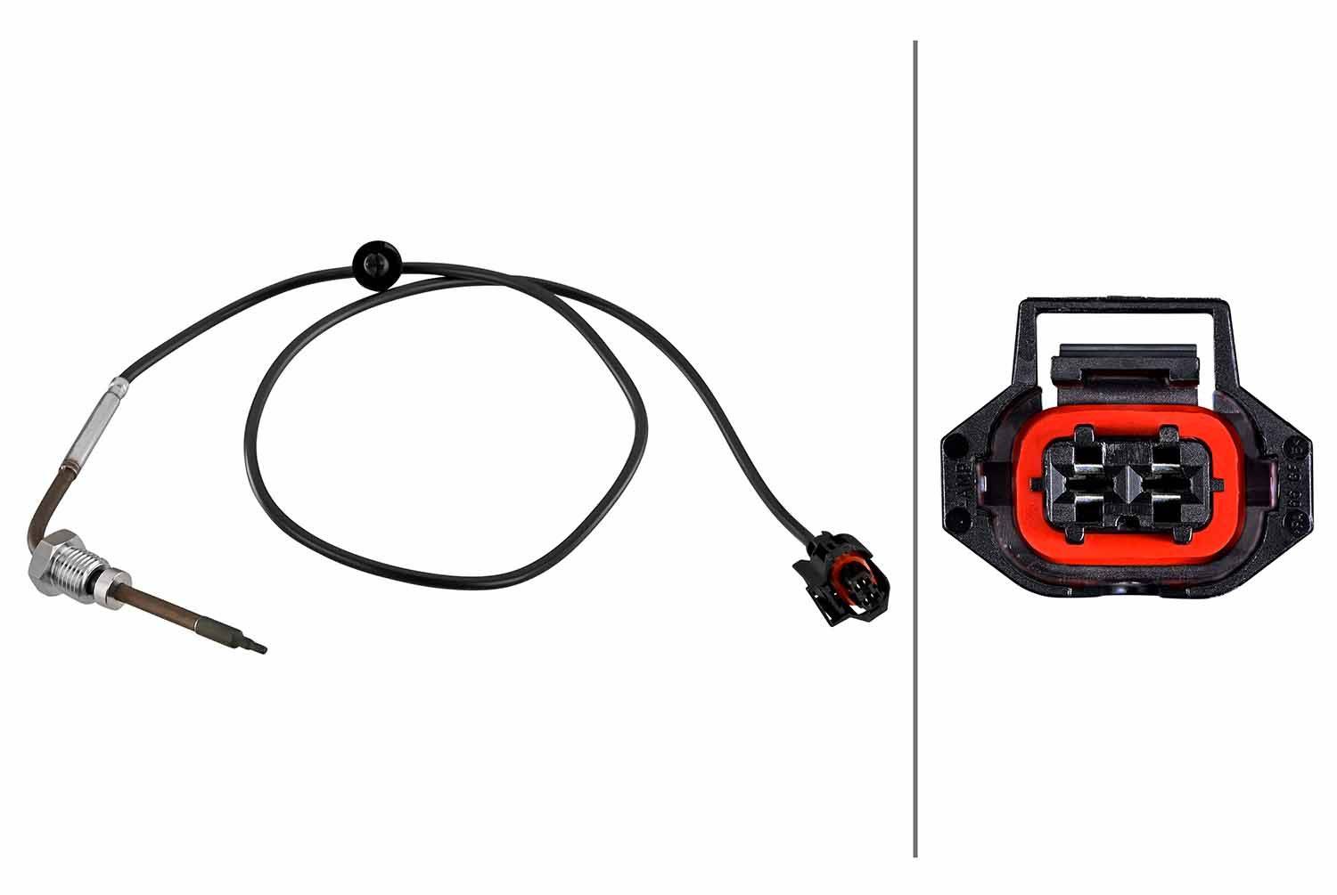 Sensor Abgastemp. 2-polig 690 mm Kabel HELLA für u.a. CHEVROLET CAPTIVA-0