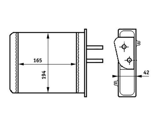 Wärmetauscher Innenraumheizung Alu 165 mm - 194 mm MAHLE für u.a. FIAT PUNTO-0