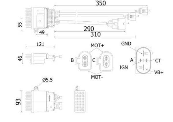 Regler Innenraumgebläse 12 V 8-polig 435 g MAHLE für u.a. AUDI A4