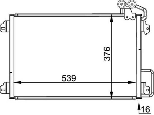 Kondensator Klima ohne Trockner Rohre parallel MAHLE für u.a. RENAULT SCÉNIC