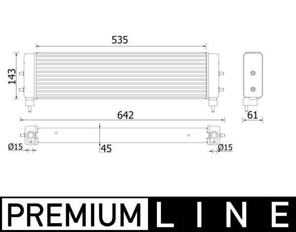 Ölkühler Kühlrippen gelötet 535 mm - 143 mm MAHLE für u.a. BMW 5er-0