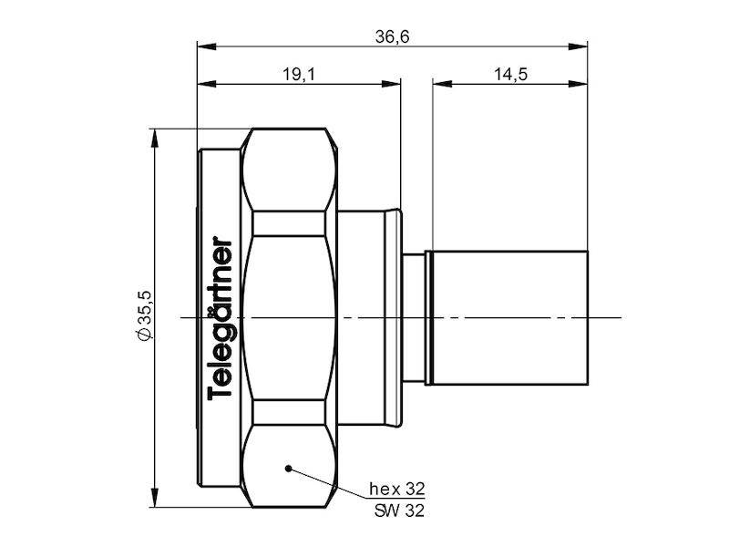 Telegärtner 100024414 100024414 7-16-DIN-Steckverbinder Stecker, gerade 50 Ω 1 St.-3