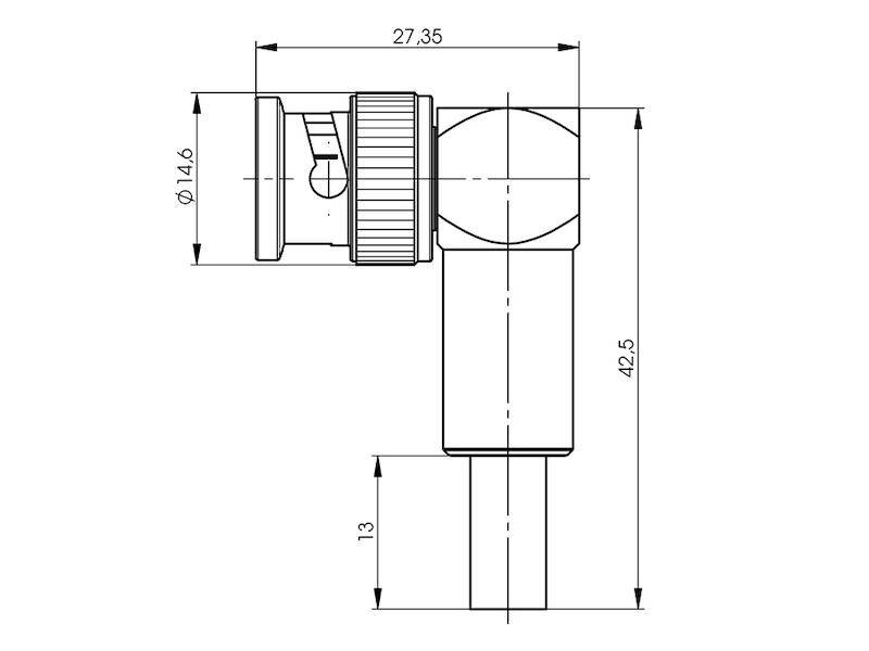 Telegärtner 100023308 100023308 BNC-Steckverbinder Stecker, gewinkelt 50 Ω 1 St.-4