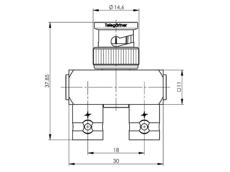 Telegärtner J01004A0009 BNC-Y-Stück 50 Ohm Buchse / Stift / Buchse-1
