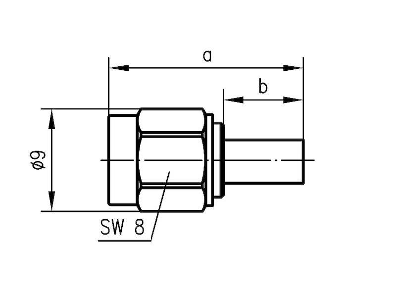 Telegärtner J01150A0021 SMA-Crimpstecker RD-316 vergoldet Löt-/Crimpanschluss-1
