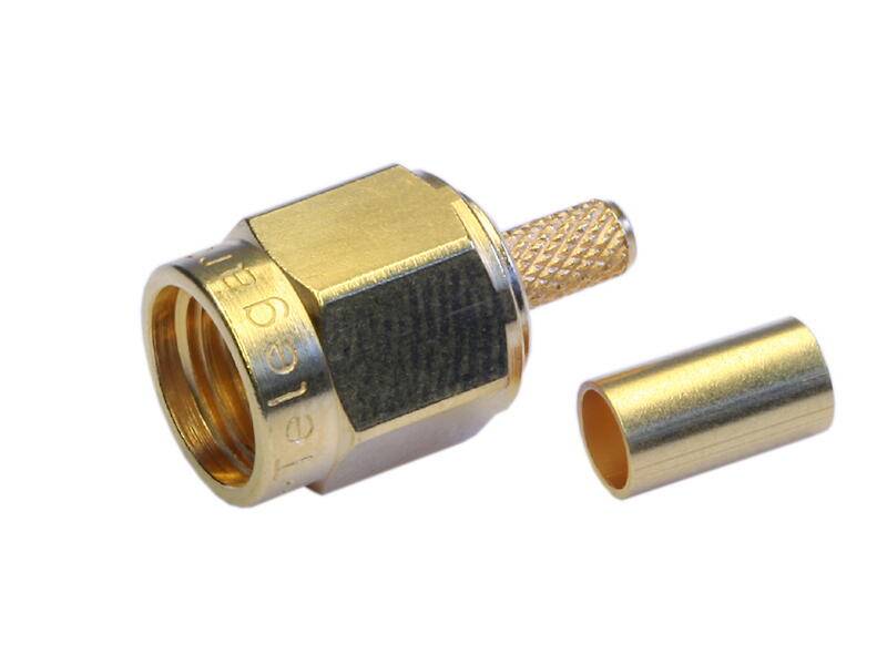 Telegärtner J01150A0021 SMA-Crimpstecker RD-316 vergoldet Löt-/Crimpanschluss-0
