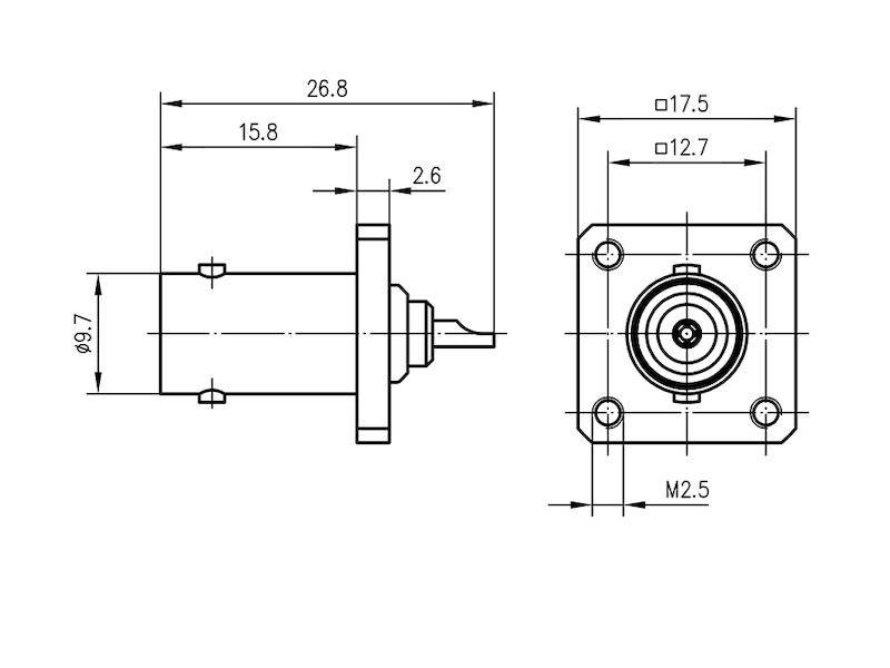 Telegärtner J01001A0613 BNC-Flanschbuchse 50 Ohm löt-1
